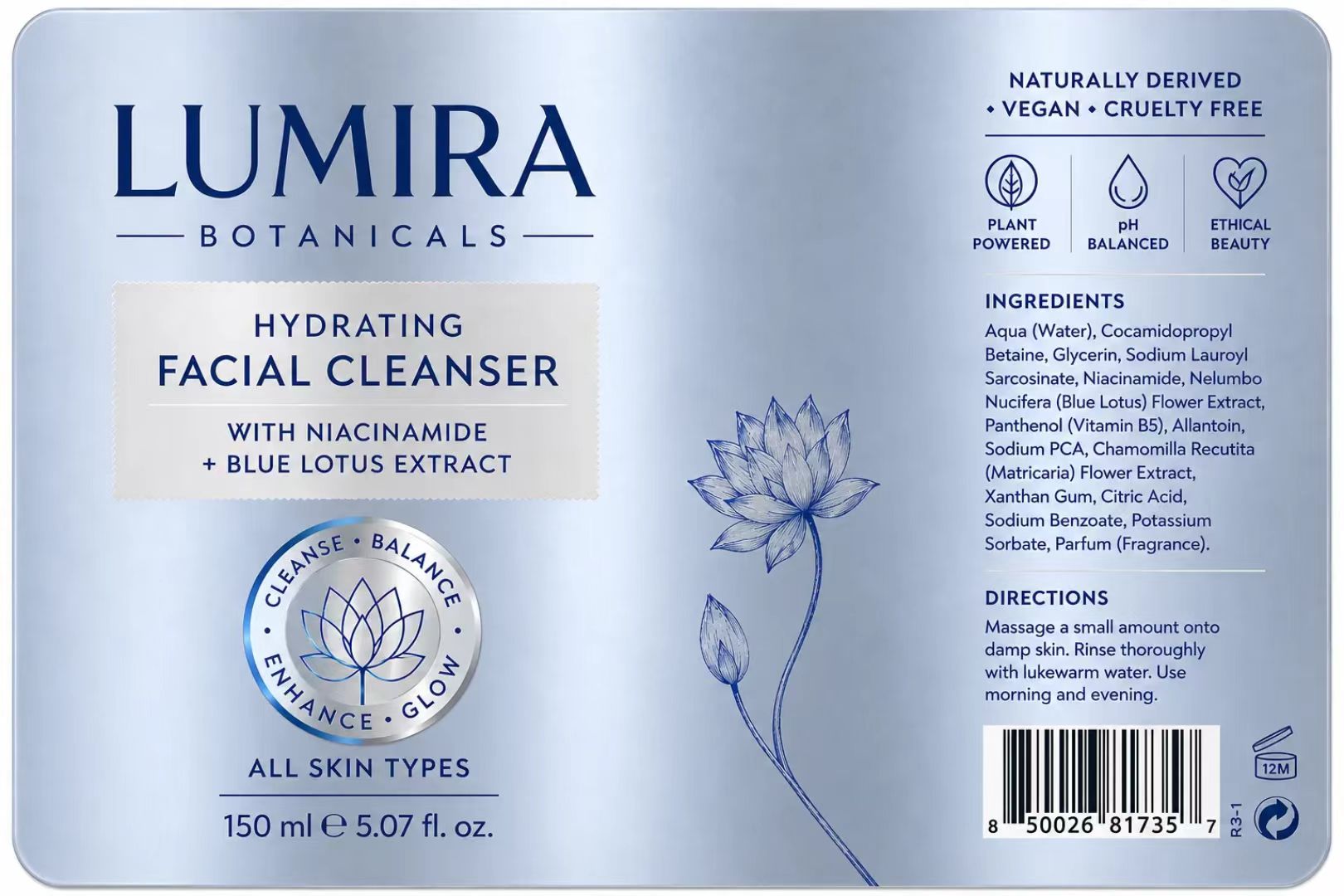 Custom Luxury Blue/Silver Foil - Luxury Skincare Cleanser recension och pris